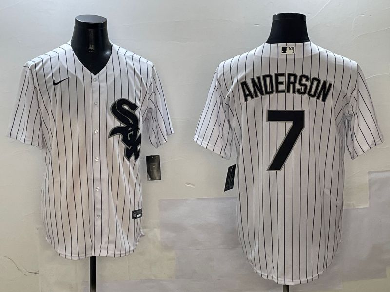Men Chicago White Sox #7 Anderson White Stripe Game 2025 Nike MLB Jersey style 1->chicago white sox->MLB Jersey